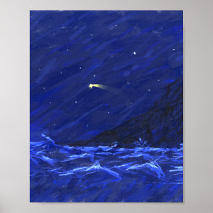 Affiche Ciel de nuit Ocean Cliff Tirage Star Canvas