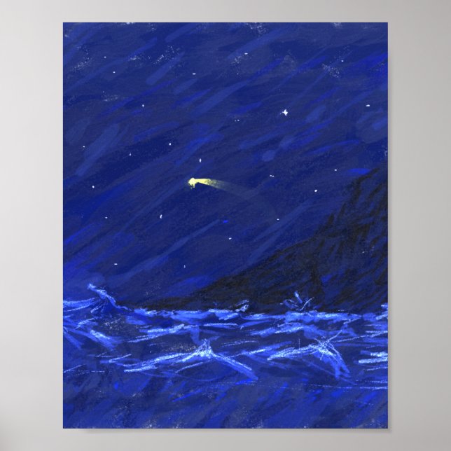 Affiche Ciel de nuit Ocean Cliff Tirage Star Canvas (Devant)