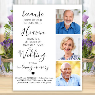 Affiche Ciel de poème personnalisé de mariage mémorial 3 p