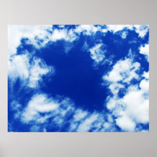 Affiche Ciel de printemps bleu parsemé de nombreux nuages