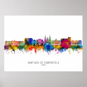 Affiche Ciel de Saint-Jacques-de-Compostelle Espagne