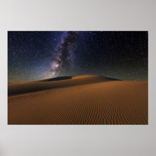 Affiche Ciel étoilé sur le désert de Gobi Dunes de sable