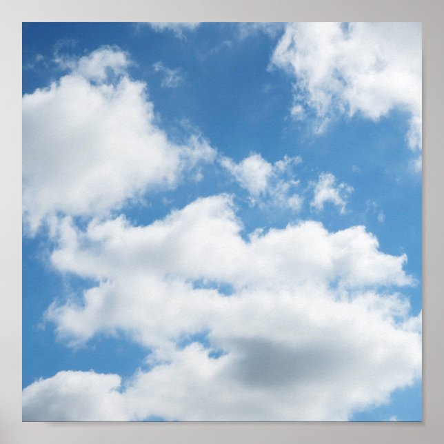 Affiche ciel, météo, nature, blanc, bleu, nuage, soleil (Devant)