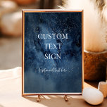 Affiche Ciel nocturne céleste | Cartes et cadeaux en argen<br><div class="desc">Ce ciel céleste | cartes d'argent & cadeaux poster personnalisé est parfait pour votre mariage enchanté sous les étoiles. Le ciel bleu marine foncé, parsemé d'étoiles argentées, donnera le ton à votre mariage extérieur boho du soir. Personnalisez-le comme vous le souhaitez ou gardez-le tel quel. N'oubliez pas de parcourir le...</div>