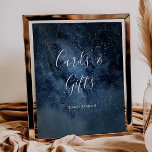 Affiche Ciel nocturne céleste | Cartes et cadeaux en argen<br><div class="desc">Ce ciel céleste | carte argent et signe cadeau est parfait pour votre mariage enchanté sous les étoiles. Le ciel bleu marine foncé, parsemé d'étoiles argentées, donnera le ton à votre mariage extérieur boho du soir. Personnalisez-le comme vous le souhaitez ou gardez-le tel quel. N'oubliez pas de parcourir le reste...</div>