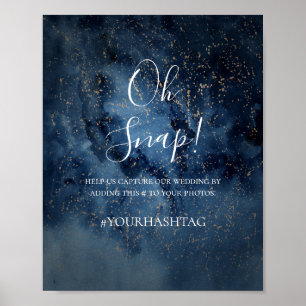 Affiche Ciel nocturne céleste Or Oh Snap Panneau de hash