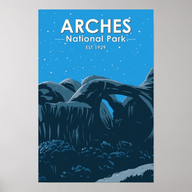 Affiche Ciel nocturne de la Double Arche du Parc national  (Devant)