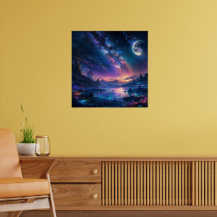 Affiche Ciel nocturne de la galaxie, Voie lactée pourpre d