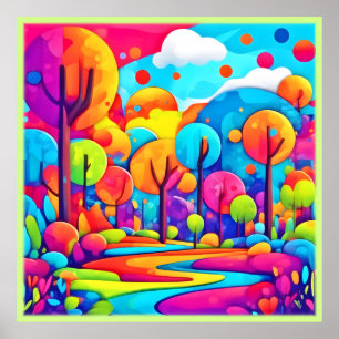 Affiche Ciel nocturne rose de la plage