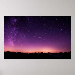 Affiche Ciel nocturne violet, Scurelle, Italie