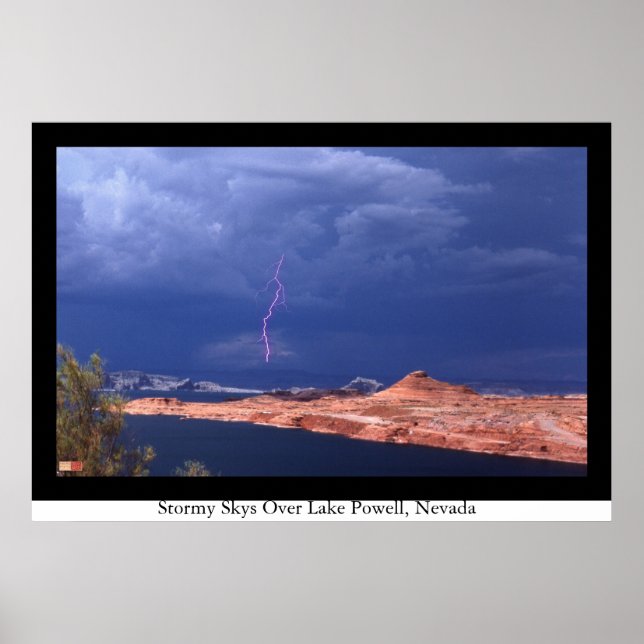 Affiche Ciel orageux au-dessus du lac Powell, Nevada (Devant)