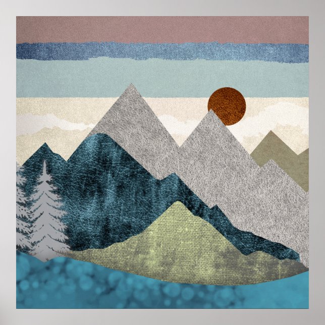 Affiche Ciel rayé de montagne (Devant)