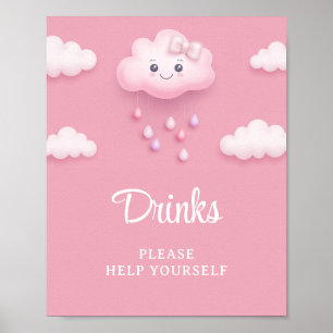 Affiche Ciel rose doux blanc nuage moelleux neuf boissons