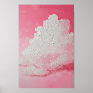 Affiche Ciel rose et nuages blancs