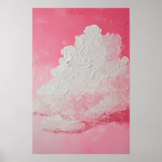 Affiche Ciel rose et nuages blancs (Devant)