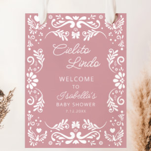 Affiche Cielito Lindo Baby shower rose mexicain Bienvenue