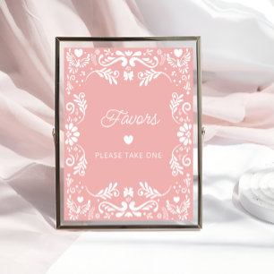 Affiche Cielito Lindo Baby shower rose mexicain favoris