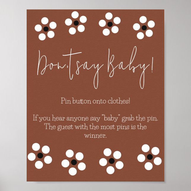 Affiche Cielito Lindo Mexicain ne pas dire Baby shower jeu (Devant)