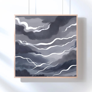 Affiche Cieux orageux Aquarelle sombre
