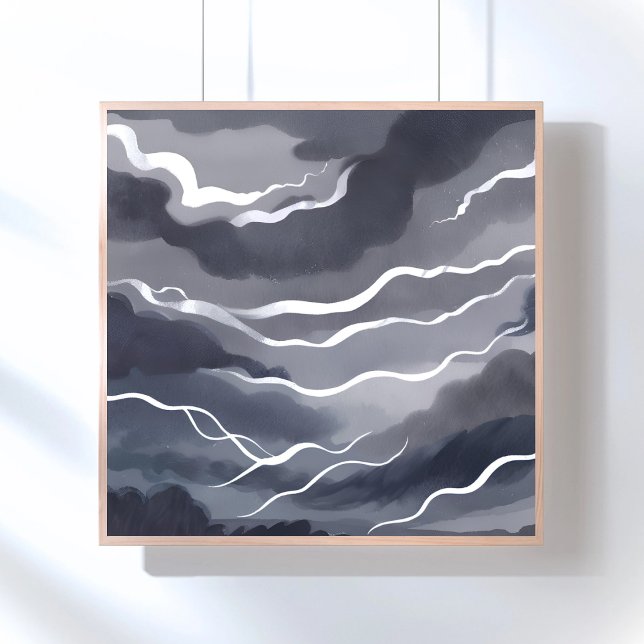 Affiche Cieux orageux | Aquarelle sombre (Créateur téléchargé)