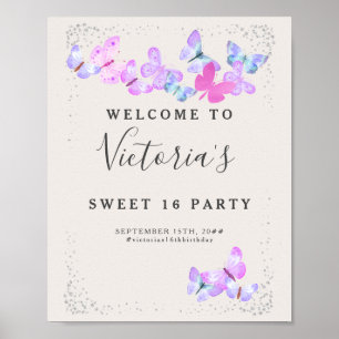 Affiche Cieux Papillon Aquarelle Papillons Bienvenue