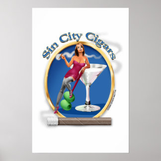 Affiche Cigar Art "Martini Girl" logo