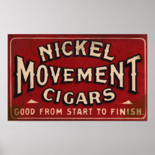 Affiche Cigare 1900 de mouvement de nickel