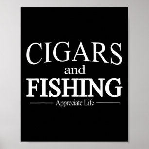 Affiche Cigares Et Pêche T Shirt Pour Fumeurs De Cigares