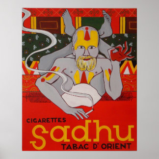 Affiche Cigarettes Sadhu Tabac D'Orient