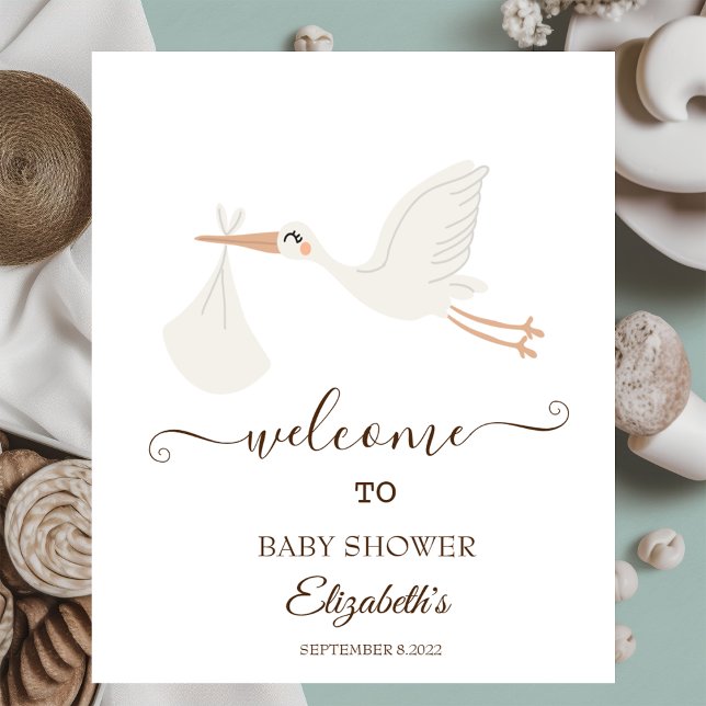 Affiche Cigogne adorable mignonne    (Créateur téléchargé)
