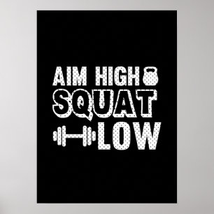 Affiche Cim High Squat Low - Gym entraînement Motivational
