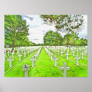 Affiche Cimetière américain en Normandie