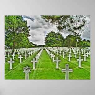 Affiche Cimetière américain en Normandie France