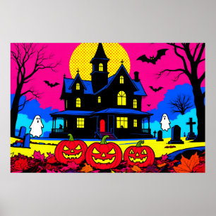 Affiche Cimetière d'Halloween de l'art pop moderne