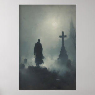 Affiche Cimetière gothique Art imprimable Académie sombre