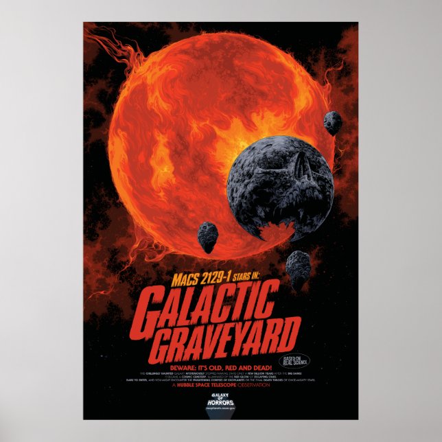 Affiche Cimetière Spatial Crâne Halloween Galaxie d'Horreu (Devant)