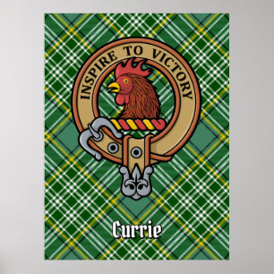 Affiche Cimier de coq Clan Currie sur Tartan