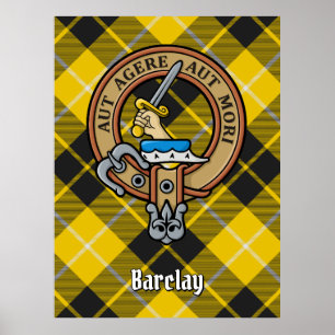Affiche Cimier du clan Barclay sur tartan de robe de soiré