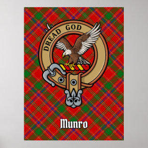 Affiche Cimier du clan Munro sur tartan