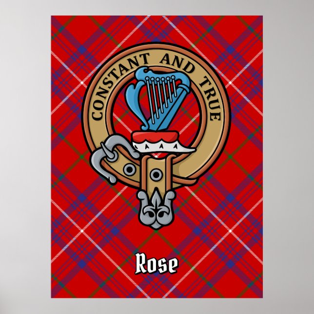 Affiche Cimier Rose de clan sur Tartan (Devant)