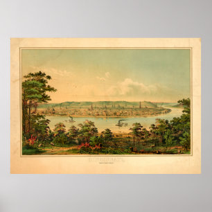 Affiche Cincinnati Ohio d'un point à l'ouest de Covington,