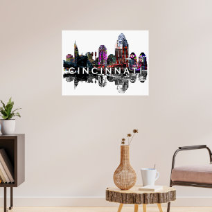 Affiche Cincinnati, Ohio en graffiti