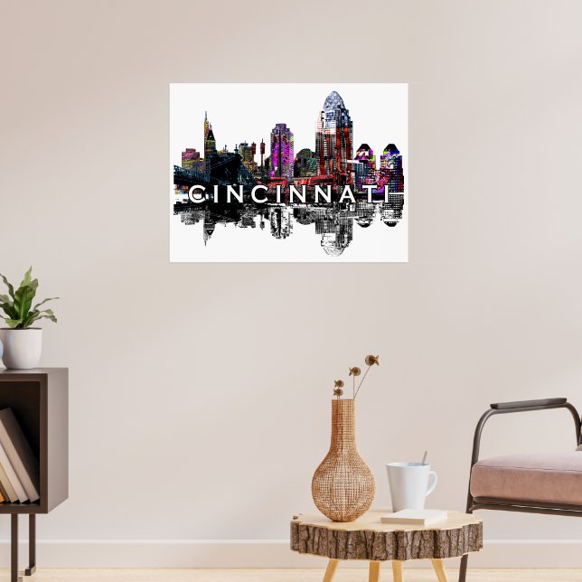 Affiche Cincinnati, Ohio en graffiti (Salon 3)