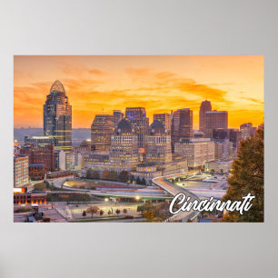 Affiche Cincinnati, Ohio, États-Unis
