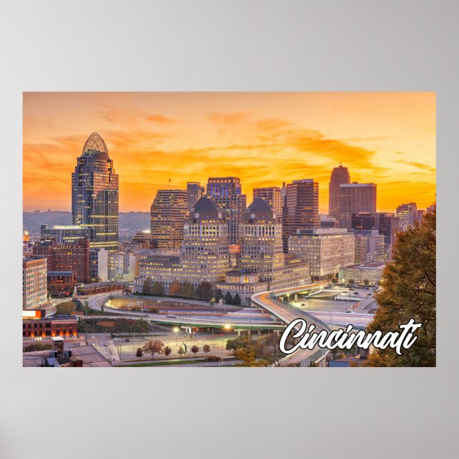 Affiche Cincinnati, Ohio, États-Unis (Devant)
