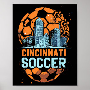 Affiche Cincinnati Soccer City Skyline Cool Cincy 513