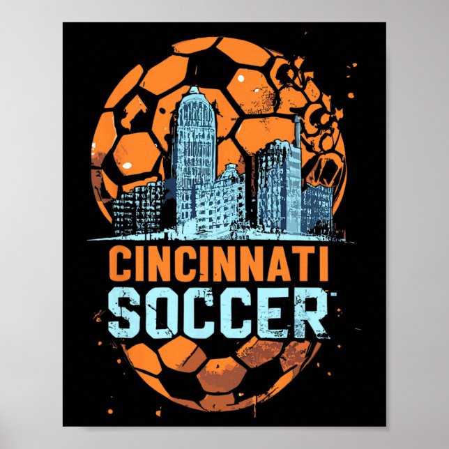 Affiche Cincinnati Soccer City Skyline Cool Cincy 513  (Devant)