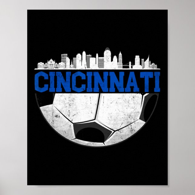 Affiche Cincinnati Soccer Distressed Cincy nati  (Devant)