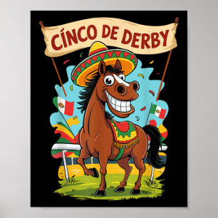 Affiche Cinco De Derby Funny Horse Racing Derby De Mayo