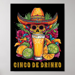 Affiche Cinco De Drinko Amusant Cinco De Mayo Party Boire